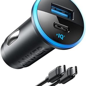 Anker USB C Car Charger Adapter, 52.5W Cigarette Lighter Charger, 323 Anker Car Charger with 30W PowerIQ 3.0 Fast Charging Cable for iPhone 15/15 Pro Max, 14/13/12 Series, Galaxy S23/22, Pixel