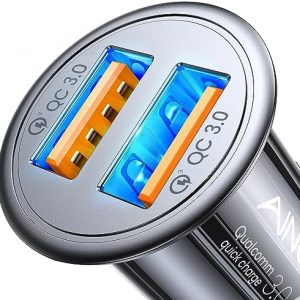 Fast USB Car Charger Fast Charge AINOPE Car Charger Adapter 45W All Metal Lighter USB Charger Quick Charge Compatible with iPhone 15/14/13/12/11pro/x/8/Samsung S23/S22/S22+/Ultra/S21/Note 9/S10/