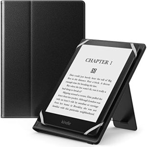 MoKo Universal Case for 6",6.8",7" Kindle eReaders Fire Tablet - Kindle/Kobo/Voyaga/Lenovo/Sony Kindle E-Book Tablet, Lightweight PU Leather Folio Shell Cover Case, with Hand Strap/Kickstand, Black