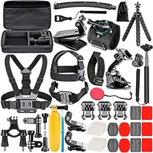 NEEWER 50 in 1 Action Camera Accessory Kit Compatible with GoPro Hero 12 11 10 9 DJI OSMO 4 3 2 Insta360 X3 X2 GO 3 SJCAM DBPOWER AKASO VicTsing APEMAN WiMiUS QUMOX Lightdow Campark Sony Sports DV